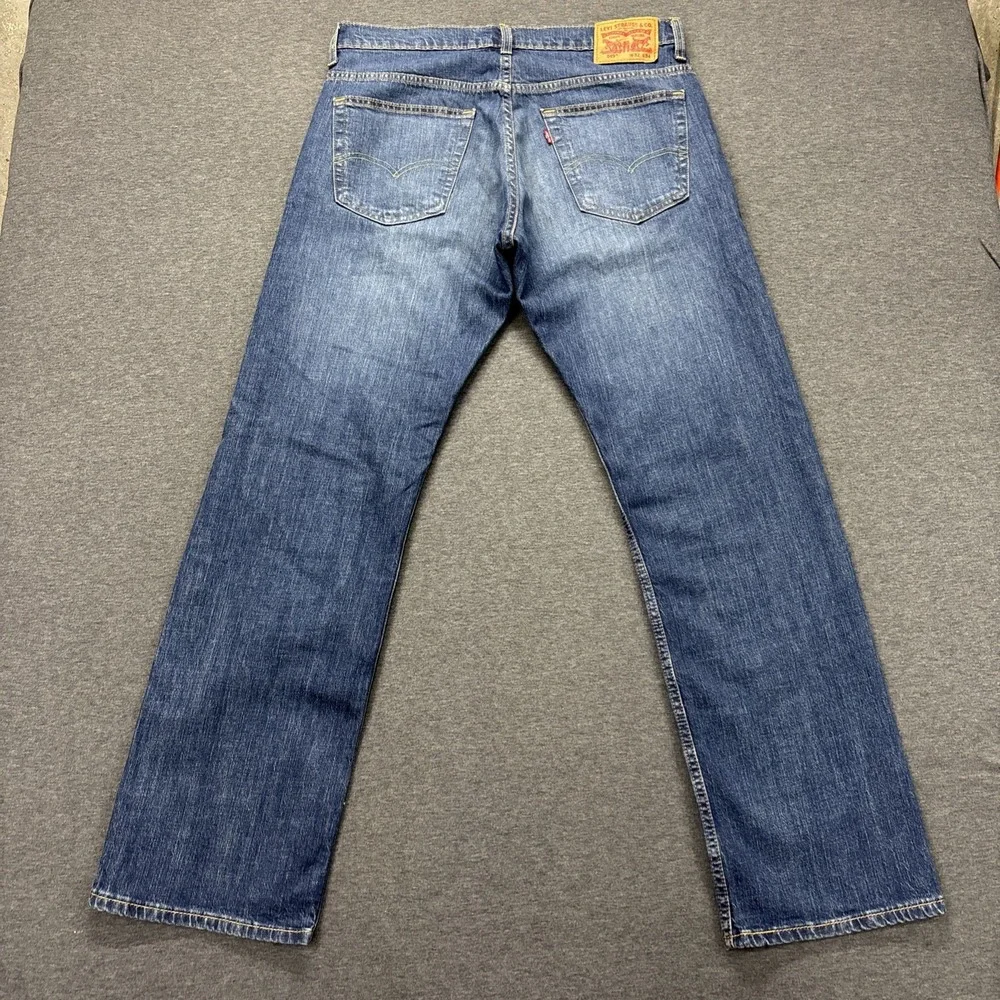 Levis 569 Jeans Mens 34x33 TAG-32x34 Blue Denim Relaxed Straight Whiskering Fade